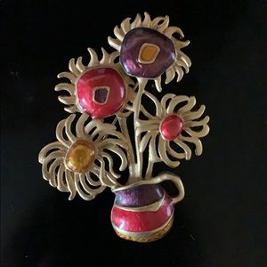 Vintage YSL for AVON Van Gogh sunflowers brooch